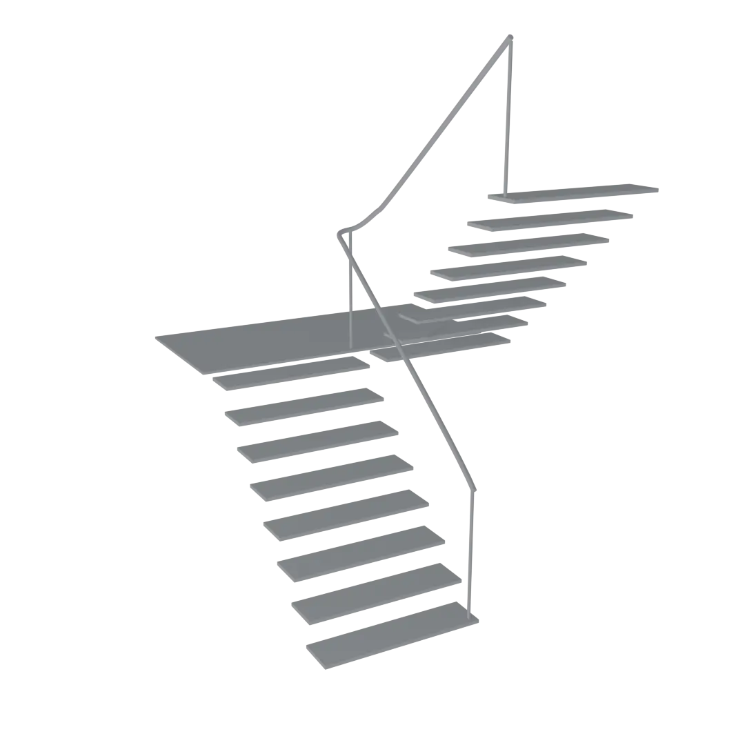 曲線、多層樓梯間